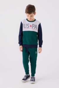 US1922 - K.Yeşil - U.S. Polo Assn Kids Erkek Çocuk Eşofman Takımı
