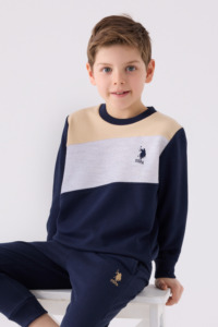US1941 - Bej - U.S. Polo Assn Kids Erkek Çocuk Eşofman Takımı