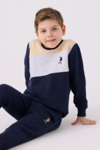 US1941 - Bej - U.S. Polo Assn Kids Erkek Çocuk Eşofman Takımı