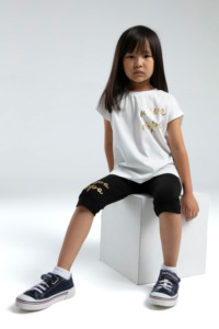 US2081 - Beyaz - U.S. Polo Assn Kız Kapri Tayt Takım