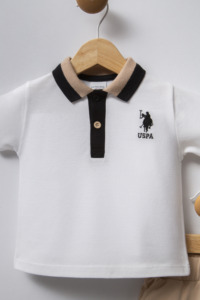 USB2339 - Beyaz Bej - U.S Polo Assn Erkek Bebek 2Li Takım