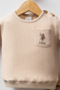 USB2587 - Bej - U.S. Polo Assn Bebek Erkek Bebek 2Li Takım