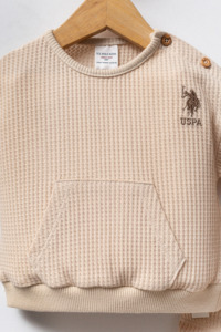 USB2589 - Bej - U.S. Polo Assn Bebek Erkek Bebek 2Li Takım